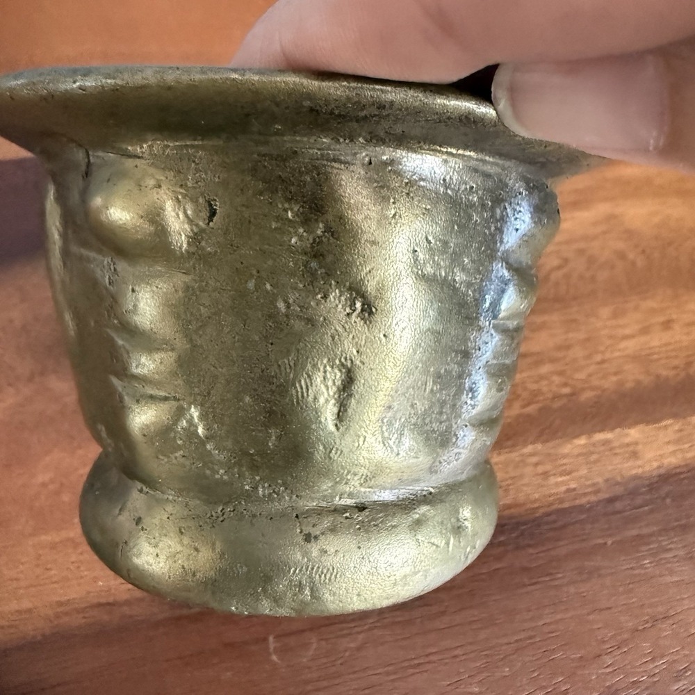 Antique European Bronze Apothecary Mortar & Pestle 17th Century Style 3lb - Picture 8 of 10